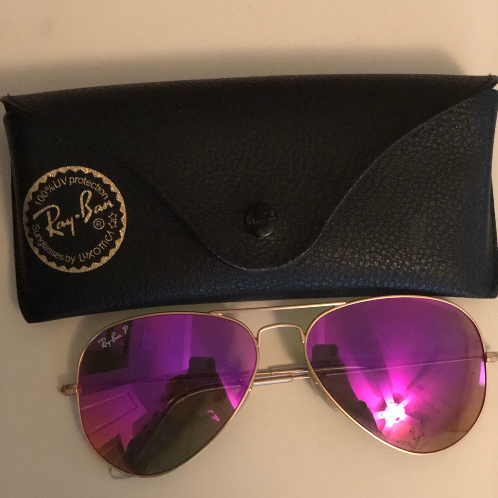 Ray Ban Aviator Pink Flash Lenses